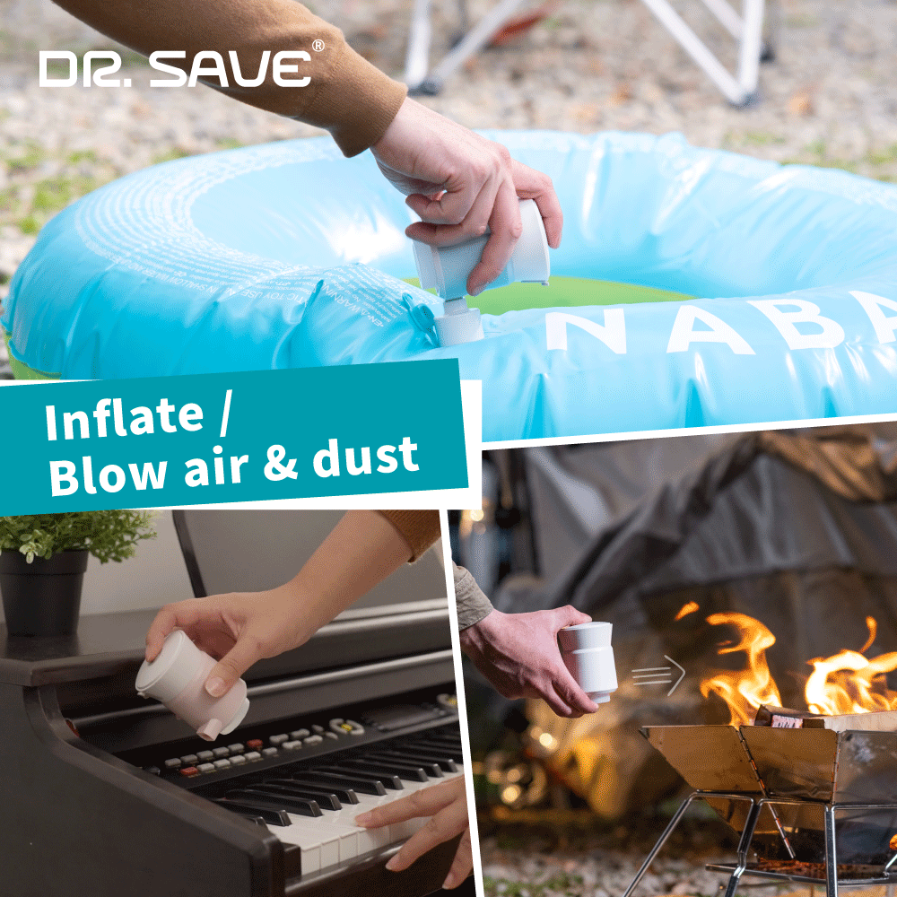 DR. SAVE ALPHA 3-in-1 Rechargeable Portable Air Pump